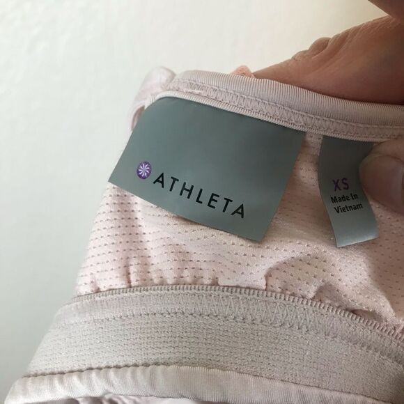 Athleta Mesh Energize pink crisscross layered tank top XS - Picture 6 of 8